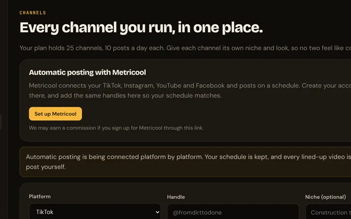 Channels and automatic posting